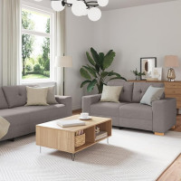 EMYRLXQW Sofas-3-teiliges Sofaset mit Kissen aus taupefarbenem Stoff