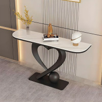Moderner Dielentisch mit herzförmigem Sockel, schmaler Sofatisch für Wohnzimmer, Flur, Foyer-Akzent