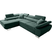 Robin Saturn Premium Corner Sofa with Sleep Function, Sofa Bed with Bed Box and Cushion, Freestanding L-Shape Corner Couch, Adjustable Headrests, Upholstered Set Sofa