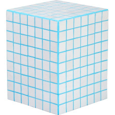 JONATHAN Y END2000E Callista Modern Bohemian Style Ceramic Tiled Rectangular Side Table Accent Table for Living Room Bedroom White/Neon Blue, 18 Inch