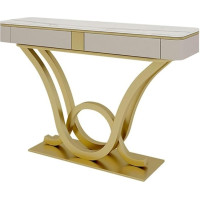 FOMWWVYS Konsolentisch, Moderner Konsolentisch aus Kunstmarmor, 47