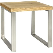 HAKU Furniture End Table, Metal, Oak/Stainless Steel Look, 50 x 45 x 45 cm