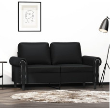 CIADAZ 359499 2-Seater Sofa, Black, 120 cm, Faux Leather, Lounge Sofa, Sofas & Couches, Relax Sofa, Couch for Living Room, Couch with