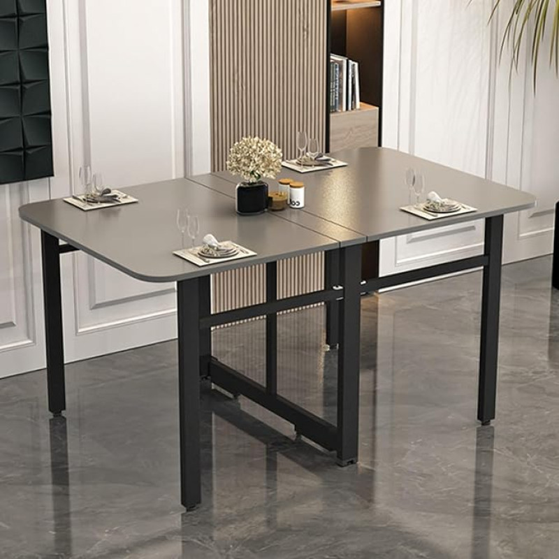 Faltbarer Esstisch, multifunktionaler Klapptisch, platzsparender Küchentisch mit verstellbaren Füßen, erweiterbar für kleine Räume, perfekt für Küche und Schlafzimmer (Farbe: )