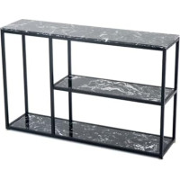 Sofatisch für den Eingangsbereich mit 3 Ebenen, Metallrahmen, Konsolentisch für Wohnzimmer, platzsparende hinter der Couch-Lösung