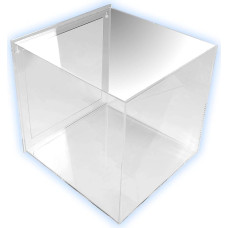 Display case made of transparent acrylic glass for hanging. 30 x 30 x 30 cm. Removable.