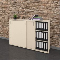 Weber Büro Nova 3OH Sliding Door Cupboard 1640 x 1085 mm Maple