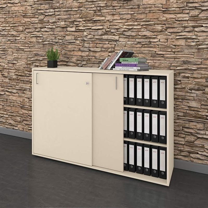 Weber Büro Nova 3OH Sliding Door Cupboard 1640 x 1085 mm Maple