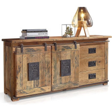 moebel-eins Bristol Sideboard V, Solid Wood, Mango Rustic
