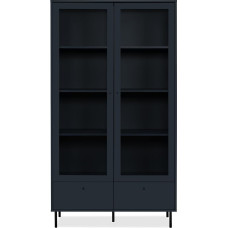 möbelando Caracas Storage Cabinet in Navy Blue - 100 x 183 x 40 cm (W x H x D)