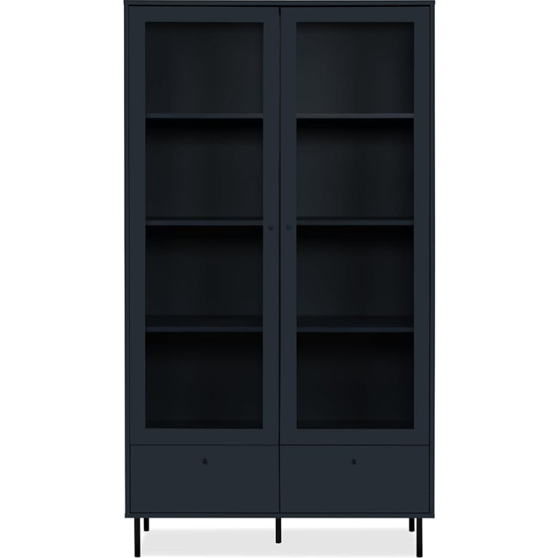 möbelando Caracas Storage Cabinet in Navy Blue - 100 x 183 x 40 cm (W x H x D)