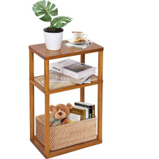 GERYMU Side Table Small Side Table Tall Bedside Table for Living Room Bedroom Office Solid Wood Rustic Brown