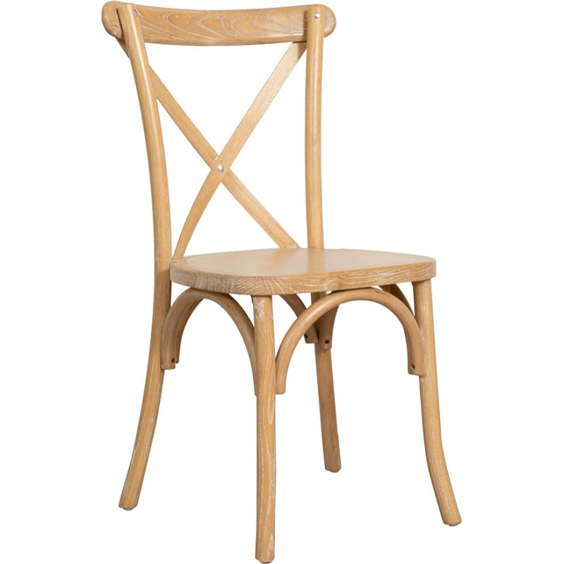 Biscottini Kitchen Chair Vintage Ash Wood L 42 x D 43 x H 88 cm - Dining Chairs - Kitchen Chairs - Wooden Dining Chairs - Living Room Chairs with Natural Finish