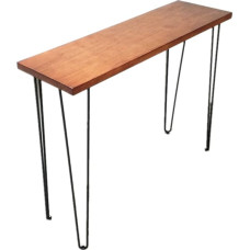 Narrow Console Table, Console Tables, Industrial Side Table for Entrance Area, Narrow Long Standing Table, Slim Console Table, Sofa Table with Metal Legs, Space-Saving Wan