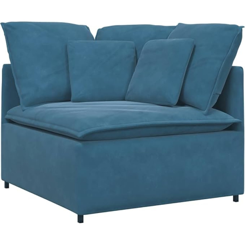 vidaXL Corner Sofa Module with Blue Cushions 100cm Modular Sofa Corner Sofa Contemporary Section Modular Corner Sofa Modern Sofa