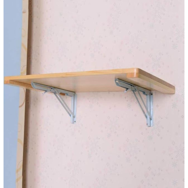 Folding Table Wall Mounted Versatile Computer Dining Table with Wood/Iron Brackets Space Saving Design 16 Sizes Ideal for Small Spaces White Finish