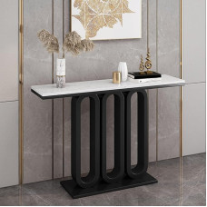 ZIGTUEI Narrow Console Table, Small Exhibition Table, Modern Tables, Balcony Storage Table, Simple Living Room Sofa Table, for Living Room, Hallyway, Entrance (Black, 140 cm / 55.1 inches)