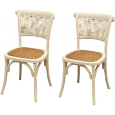 Biscottini 2 Dining Room Chairs Wooden Country House Style Furniture 88 x 48 x 52 cm - Kitchen Chairs Wood - Rattan Chairs Dining Room Furniture Vintage - Bistrot Rattan Chair - Retro Kitchen