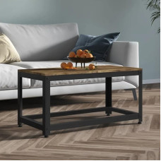 CKioict Sofa Table Living Room Table Modern Couch Side Table Coffee Table Dark Brown and Black 90 x 45 x 45 cm MDF and Iron Suitable for Hotel Lobby, Living Room, Bedroom