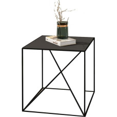 CAFIEDR Couchtisch, Beistelltisch aus Metall, Couchtisch für Wohnzimmer, Sofatisch, Nachttisch für Schlafzimmer, 50 cm * 50 cm * 50 cm,Black