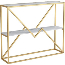 CAFIEDR Coffee Table 31.4 Inch Marble Sofa Tables, Console Tables for Living Room, Modern Hallway Tables with Sturdy Iron Frame, Simple Tables