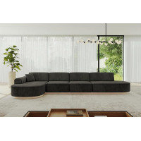 ALTDECOR MARI-L3-v1-402 x 165 x 81 cm Corner Sofa in L-Shape Corner Sofa Bed Corner Couch Living Landscape Sofa Black