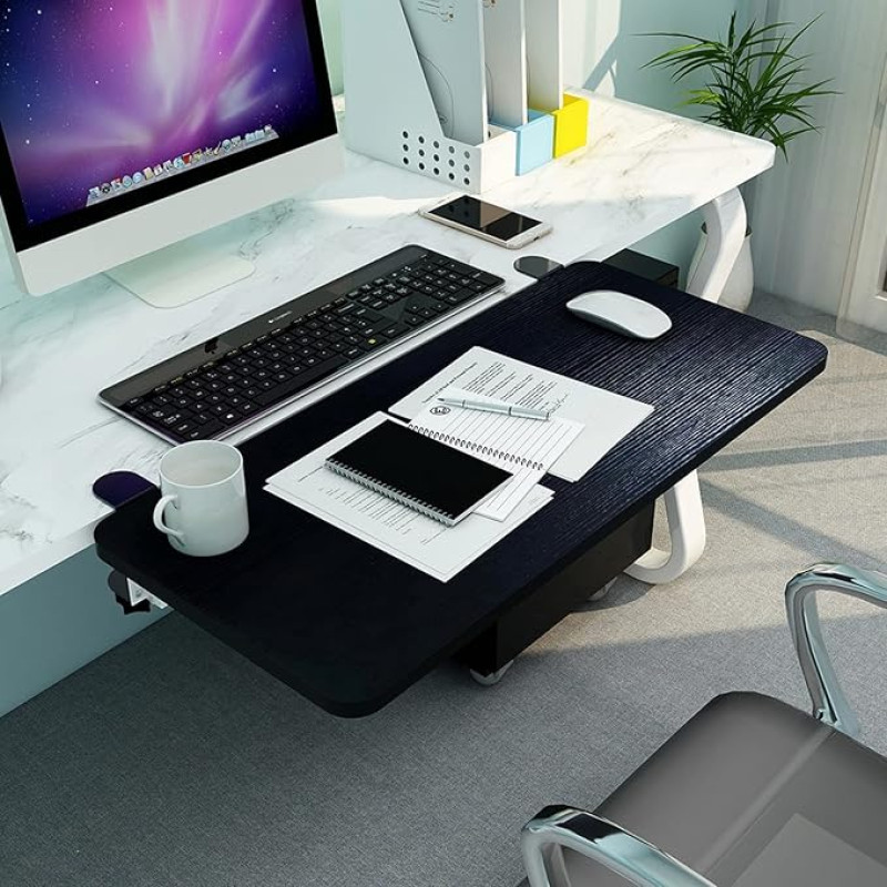 Ergonomische Schreibtisch-Verlängerungsplatte, faltbare Tastaturablage, verstellbarer Computertisch für Zuhause, Büro, Schule, einfache Installation für bequemen Arbeitsplatz