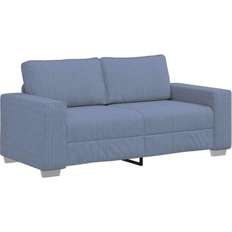 vidaXL Two Seater Sofa Blue 140 cm Corduroy Fabric Two Seater Sofa Sofa Padded Sofa 2 Seater Sofa Couch Upholstered Sofa Lounge Sofa Living Room Sofa