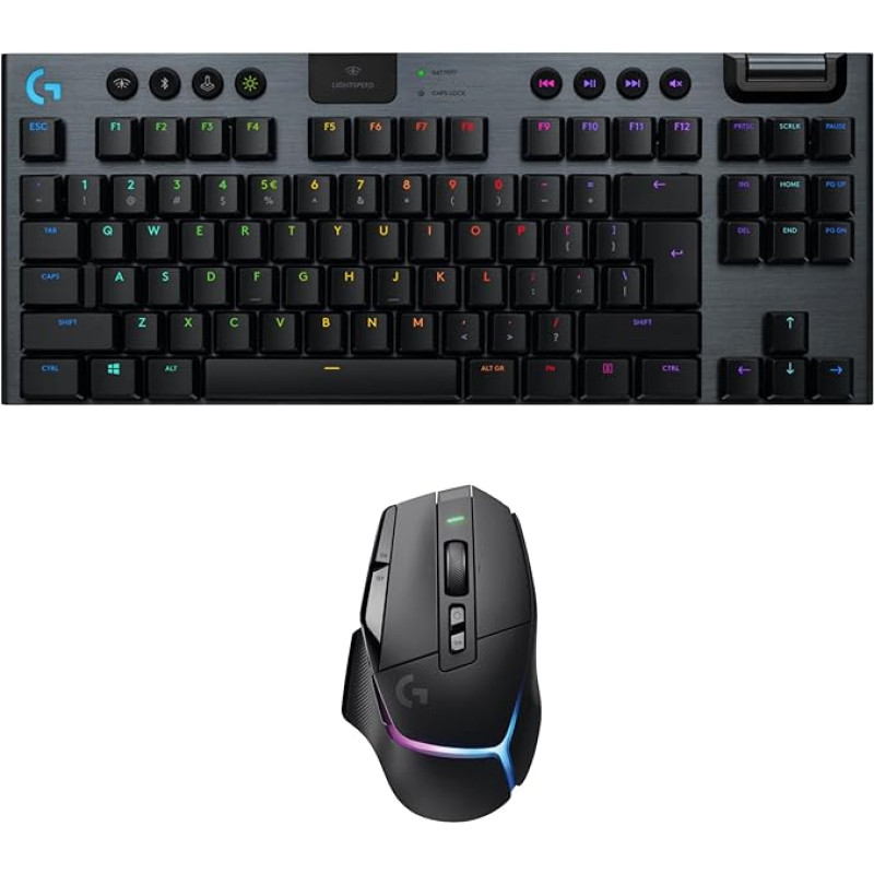 Logitech G G502 X PLUS Optical Wireless Gaming Mouse and G915 TKL Mechanical Wireless Gaming Keyboard without Numeric Keypad - LIGHTSYNC RGB, LIGHTSPEED - PC/Notebooks, Black