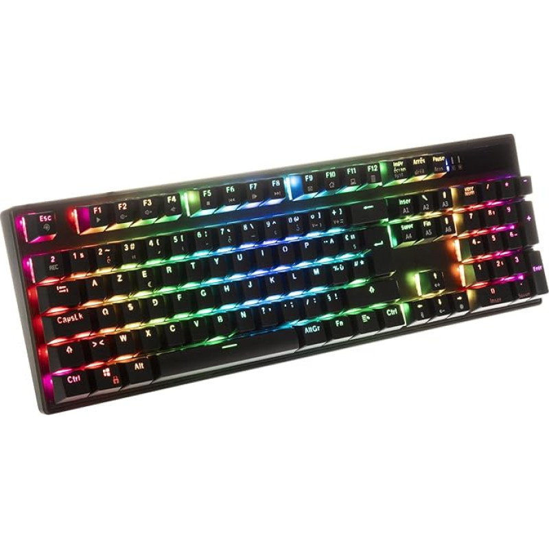 Onlan CA-240 - Advanced Gaming Keyboard - 105 Keys - Mechanical Red Switch - Anti-Ghosting Complete N-Key Rollover - RGB Backlight - Braided USB Cable