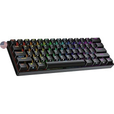 Ranked N60 Nova Mechanical 60 Percent Keyboard, Hotswap Gaming Keyboard, 61 Programmable Keys with RGB Lighting, PC/Mac Gamer, US American Layout (Black, Gateron Pro Yellow)