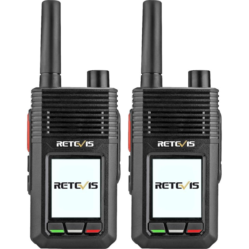 Retevis RB20 Network Radio, 4G Walkie Talkie Unlimited Range, 4000 mAh Mini Long Range Handheld Transceiver koos GPS-iga, meeskonnale, veoautojuhile (must, 2 tk)
