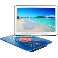 YOOHOO 16,9-tolline kaasaskantav DVD-mängija autole ja lastele 14,1-tollise HD-ekraaniga, akuga, toetab kõiki piirkondi, mitut piirkonda, auto DVD-mängija lastele, kõrvaklapid/SD/USB, sinine