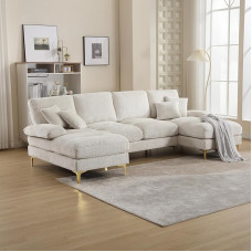Vidacharmy - Corner Sofa with Sleep Function, Corner Couch Universal Side with Double Reclining Seats, Sofa L Shape (W x D x H) 227 x 138 x 88 cm, Couch Living Room, Corner Sofa, for Living Room