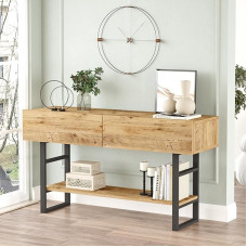 [en.casa] Lappeenranta Console Table Sideboard with 2 Doors Hallway Table 139 x 43 x 76 cm Side Table with Shelf Office Living Room Industrial Oak Rustic / Black