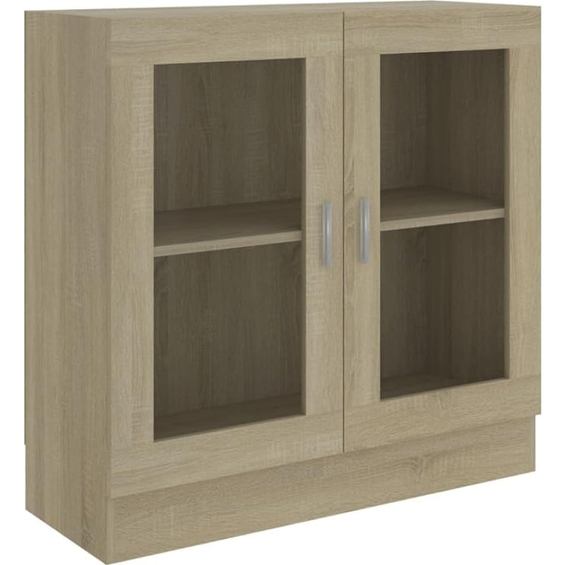 vidaXL Sonoma Oak Display Cabinet 82.5 x 30.5 x 80 cm Wood Material