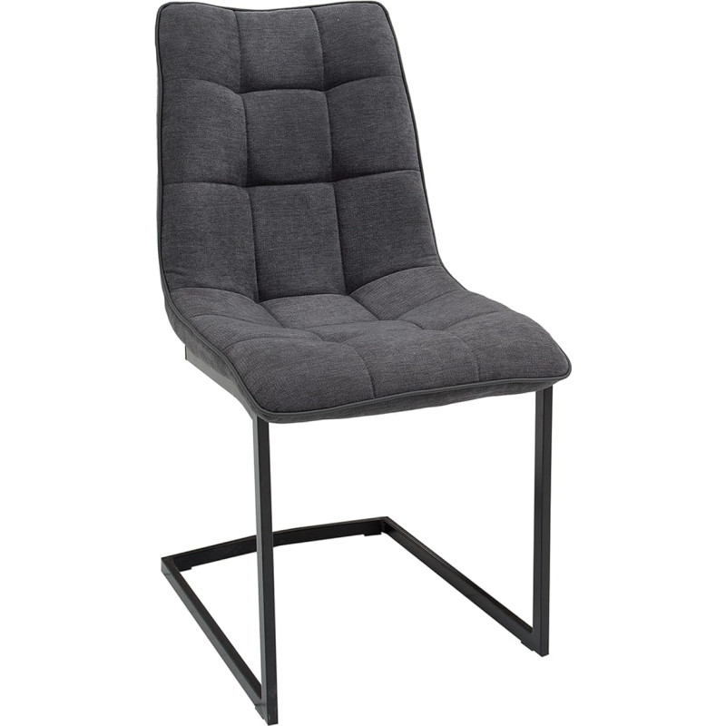 Riess Ambiente Miami Cantilever Chair Dark Grey Vintage Frame Matt Black Dining Room Chair Conference Chair