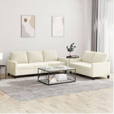 Juroupi 2-TLG. Sofagarnitur mit Kissen Sofa Wohnzimmer Sitzgruppe Wohnzimmer Sofa Set Sofas FüR Wohnzimmer Creme Samt - 3201524