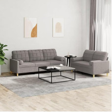 Juroupi 3201329 2-Piece Sofa Set with Cushion Sofa Living Room Sofa Set Sofas for Living Room Taupe Fabric