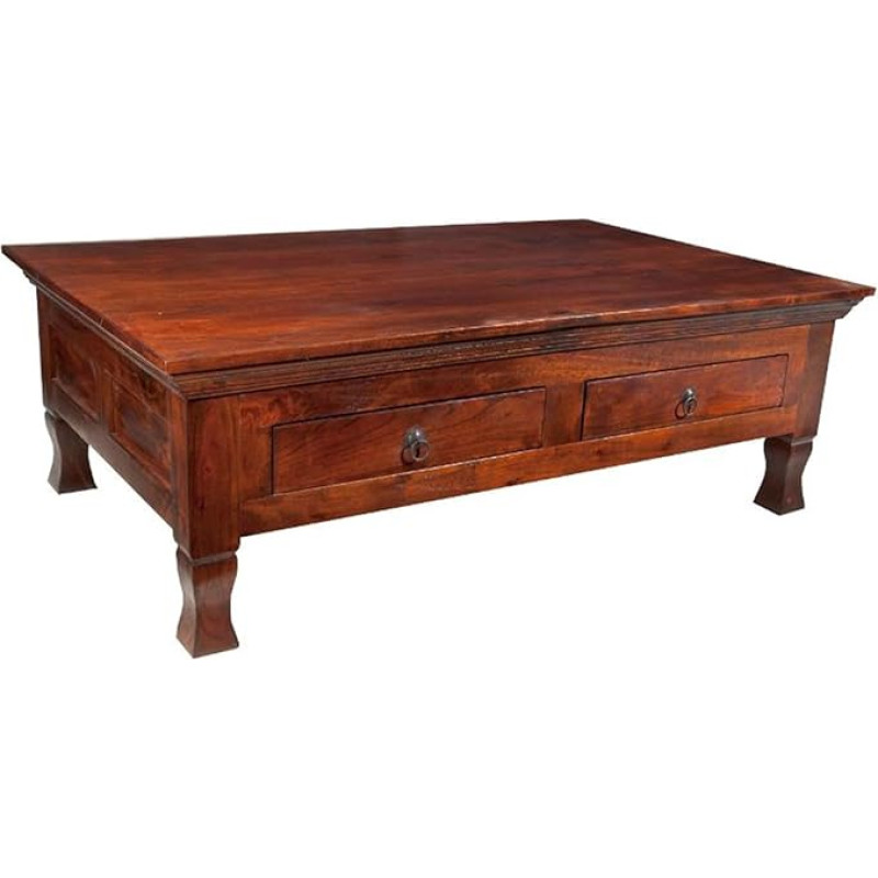 Colonial Style Coffee Table 120 cm Solid Acacia Furniture Oxford #445