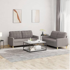 Juroupi 3201281 2-Piece Sofa Set with Cushion Sofa Living Room Sofa Set Sofas for Living Room Taupe Fabric