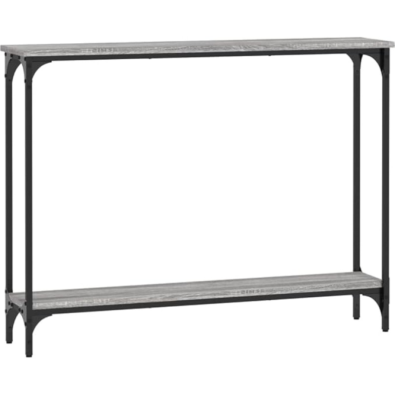 Makastle Console Table, Hallway Table, Decorative Table, Living Room and Bedroom, Standing Shelf, Side Table, Sofa Table, Entrance Table Behind Sofa, Grey, Sonoma, 100 x 22.5 x 75 cm, Wood Material