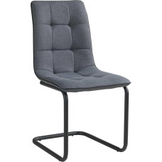Home4You Dining Room Chair – Dark Grey – Woven Fabric – Metal Frame – Swing Chair Kitchen Chair Cantilever Upholstered Chair