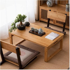 Multifunktionaler Klapptisch, solider Schreibtisch, einfach zu verstauen für Teestube, Outdoor, Balkon, Wohnzimmer – Holzfarbe, 80 x 50 x 31 cm