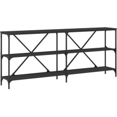 Makastle Console Table, Hallway Table, Decorative Table, Living Room and Bedroom, Standing Shelf, Side Table, Sofa Table, Entrance Table Behind Sofa, Black, 180 x 30 x 75 cm, Wood Material and Iron