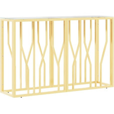 Makastle Console Table, Hallway Table, Decorative Table, Living Room and Bedroom, Standing Shelf, Side Table, Sofa Table, Entrance Table Behind Sofa, 110 x 30 x 70 cm, Stainless Steel and Glass