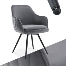 Dining Room Chair Velvet Modern Chair Padded Dressing Table Stool Backrest Armrests up to 120 kg Load Capacity Floor-friendly for Living Room Bedroom Dining Table Pack of 1 Grey