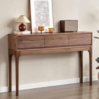 RUYICZB Narrow Console Table, Sofa Table for Entrance Area with 3 Drawers, Ribbed Console Table, Entrance Table, Wooden Table Behind the Couch for Living Room, Hallway, Entrance