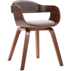 vidaXL Dining Room Chair, Kitchen Chair with Armrests, Dining Chair, Wooden Frame, Chair for Dining Room, Kitchen, Living Room Chair, Taupe Bentwood Fabric