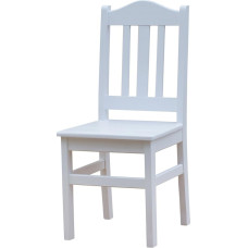 k koma Chair Solid Pine Wood White Honey Country House Style Solid Wood (White)